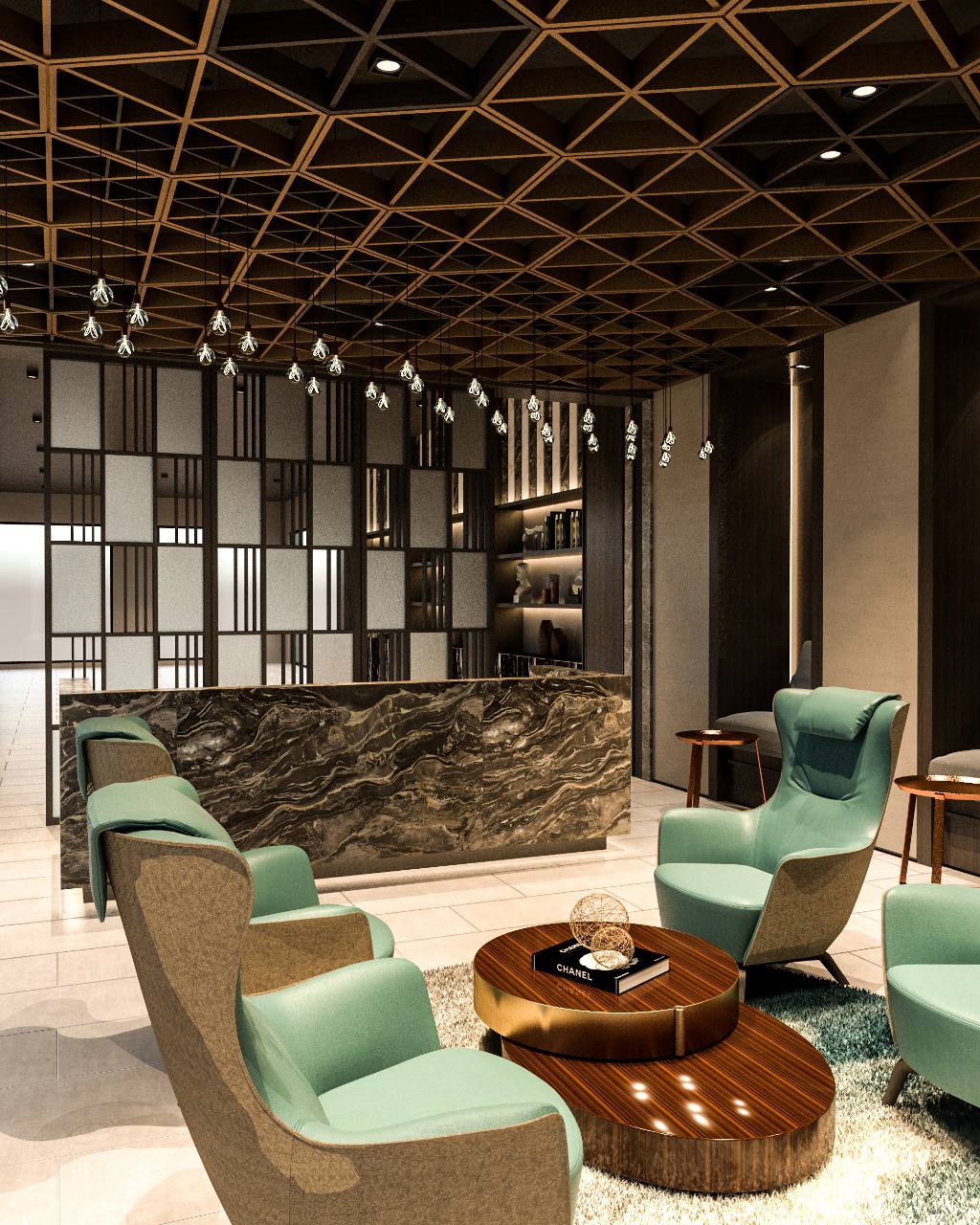ARC Design – Luxury seating lounge at Sky Bar, Saadiyat Island, Abu Dhabi | Elegant bar interior with modern décor