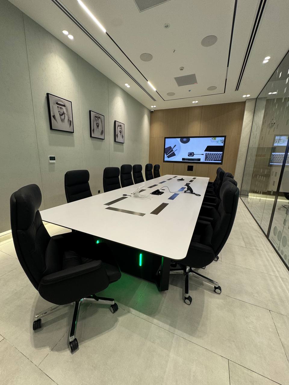 ARC Design – Modern meeting room with long conference table, Control Room Project, Dubai