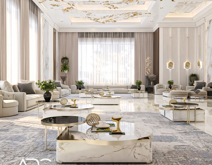 Luxury villa interior design UAE with marble and bespoke joinery