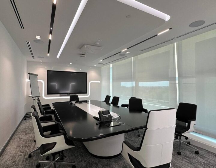 Modern office fit out in Dubai with ergonomic furniture